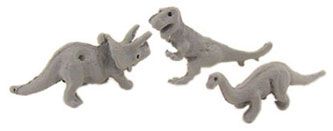Dollhouse Miniature Dinosaurs 3 Pcs Assorted
